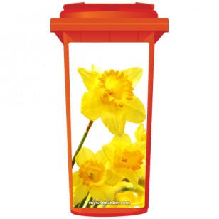 Yellow Daffodils Flower Wheelie Bin Sticker Panel